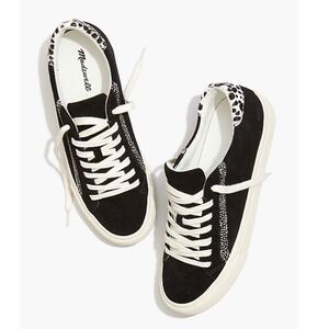 Madewell Sidewalk Low-Top Sneakers in Suede and Spot Calf Hair size women’s 7